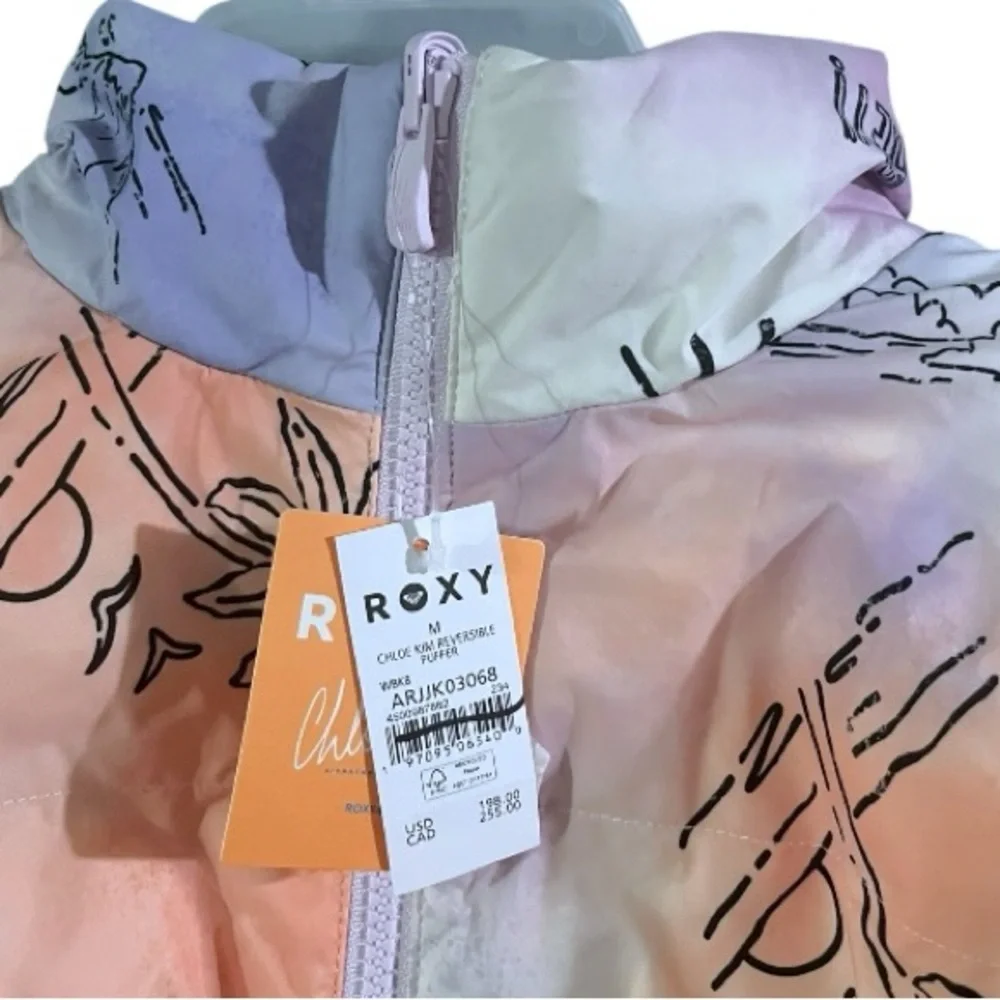 NWT $198 Roxy x Chloe Kim Reversible Puffer Bomber Jacket Sz m - Picture 11 of 11
